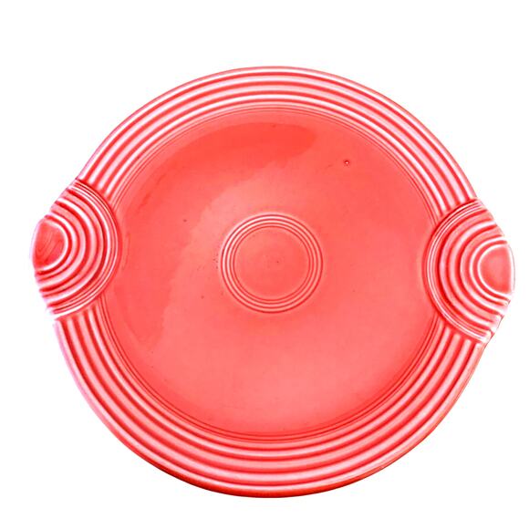 Fiesta Fiestaware Retired Persimmon Handled Cake Plate Hostess Plate 1995-2008 - Picture 1 of 7